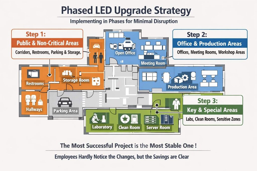 phased led retrofit upgrade strategy